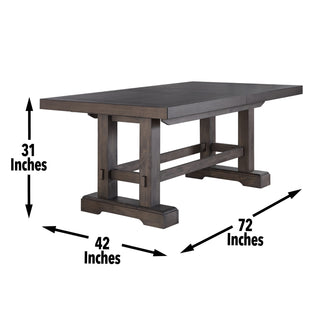 Sunvega Mango Wood Dining Table with Plank Effect Top and Double Pedestal Base