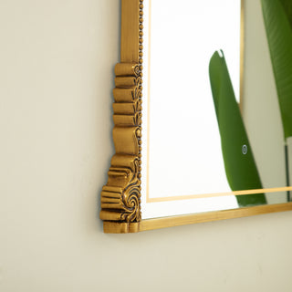Sunvega Sunburst-Shaped PU Art Decorative Wall Mirror for Bathroom Bedroom