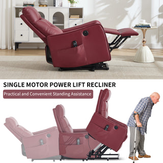 Sunvega Single Motor Power Lift Recliner Chair with Massage and Heat for Elderly