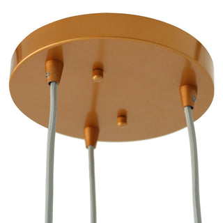 Sunvega Mid-Century Pendant Lamp with Bronze Metal Base and Clear Ribbed Glass Shades