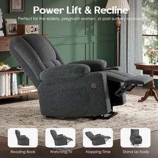 Sunvega Power Lift Recliner Chair with Massage Heat USB Ports and Cup Holders