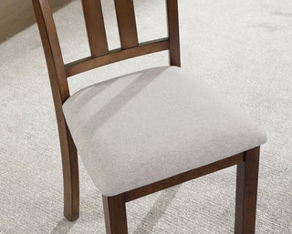Sunvega 7-Piece Walnut and Beige Transitional Dining Set with Padded Cushions