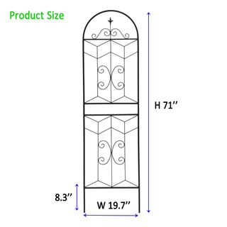 Sunvega 4 Pack 86.7" x 19.7" Metal Trellis for Climbing Plants Outdoor Rustproof
