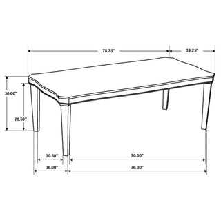Sunvega Seaside Nutmeg Mindi Veneer Starburst Dining Table with Rustic Cream Legs