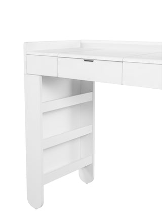 Sunvega 3-in-1 Makeup Vanity Desk with Flip-Top Mirror LED Lighting and Ample Drawers