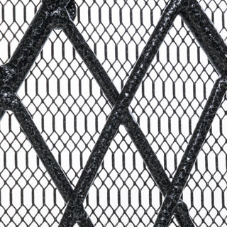 Sunvega Ornate Iron Fireplace Screen with Three-Panel Foldable Design