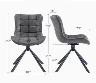 Sunvega Mid-Century Modern Tufted Diamond Pattern Upholstered Swivel Dining Chair
