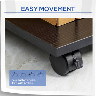 Sunvega Mobile Printer Table Desk with Wheels Adjustable Shelf and Storage Drawer
