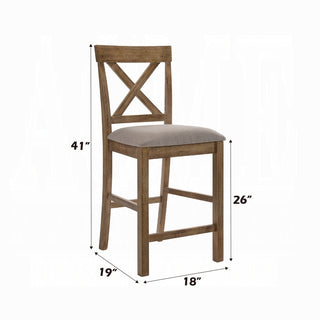 Sunvega Counter Height Dining Table with Storage Shelf in Weathered Gray Finish