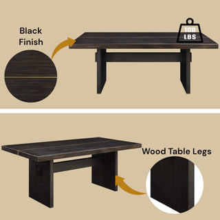 Sunvega Gold and Rustic Espresso Finish Dining Table with Weathered Finish