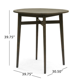 Sunvega Rustic Acacia Wood Bar Table with Slat Design and X-Stretcher for Outdoor