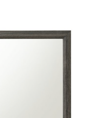 Sunvega Valdemar Brown Fabric and Weathered Gray Finish Queen Size Bed