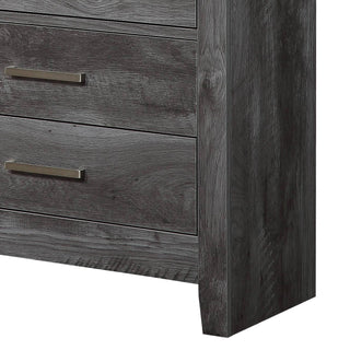 Sunvega Rustic Gray Oak Finish Six-Drawer Dresser with Manual Close Function