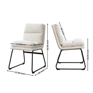 Sunvega Milos Contemporary Upholstered Dining Chairs Set of 2 with Sled Base