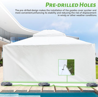 Sunvega Universal Winter Gazebo Cover with Sidewalls and Mesh Windows Waterproof
