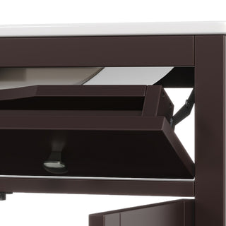Sunvega Modern 30 Inch Bathroom Vanity with Ceramic Sink and Tempered Glass