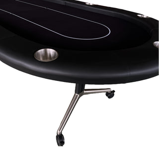 Sunvega Foldable Rolling 10-Player Poker Table with Cup Holders for Home Games