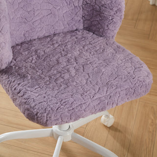 Sunvega Plush Faux Alpaca Fabric Double Cushion Wide 26.4 Inch Office Chair
