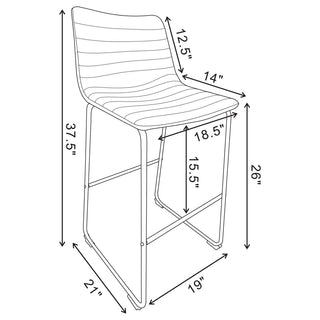Sunvega Modern Upholstered Counter Height Chair Set with Sled Base Footrest