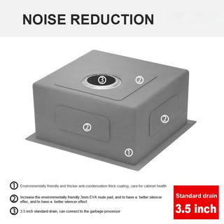 Sunvega 16 Gauge T304 Stainless Steel Undermount Kitchen Sink with Drain Assembly