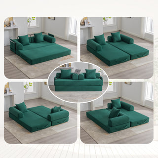 Sunvega Foldable Compressible Sofa with Metal Frame and Cushions for Small Spaces