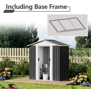 Sunvega Pent Roof Outdoor Storage Shed with Aluminum Alloy Frame and Sliding Door