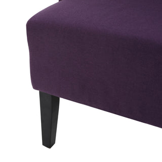 Sunvega Contemporary Upholstered High Back Wing Dining Chair with Birch Wood Legs
