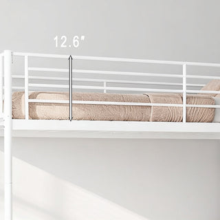 Sunvega Twin Over Twin Metal Bunk Bed with Ladder and Guardrail, Splits into Two Separate Beds