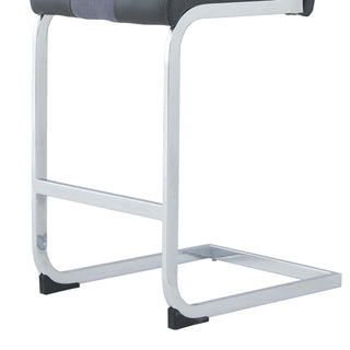 Sunvega Upholstered Bar Stools with L Shape Legs and Metal Footrest Set of 4