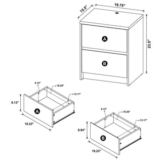 Sunvega Mango Wood Grain Nightstand with Motion Sensor LED Lights and USB Outlets