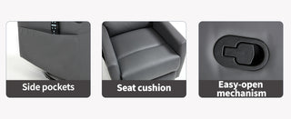 Sunvega Fabric Heat Massage Manual Recliner Chair with Rocker and Swivel for Living Room