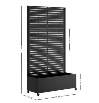 Sunvega Metal Planter Box with Trellis Raised Garden Bed on Wheels for Climbing Plants