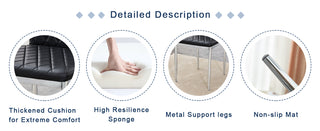 Sunvega Modern Minimalist Dining Chairs Set of 4 with PU Seat and Silver Metal Legs