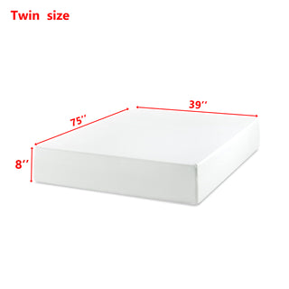 Sunvega Twin Green Tea Memory Foam Mattress Fiberglass Free in a Box