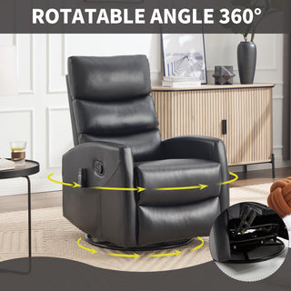 Sunvega Fabric Heat Massage Manual Recliner Chair with Rocker and Swivel for Living Room