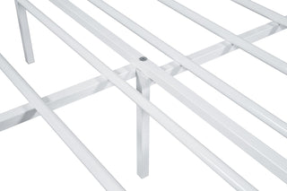 Sunvega Contemporary Full Size Metal Bed with Full Metal Construction and White Finish