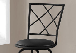 Sunvega Set of 2 Swivel Bar Stools with Padded Leather-Look Seats