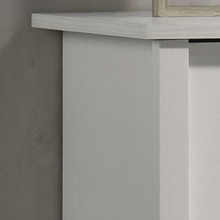 Sunvega White 4-Drawer Chest with Silver Metal Handles and Smooth-Gliding Tracks