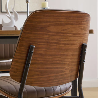 Sunvega Mid Century Modern Retro French Style Dining Chairs Set of 2 with Walnut Bentwood Back