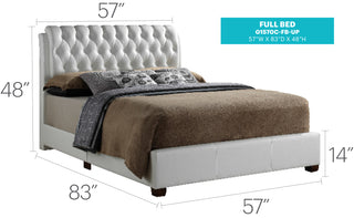 Sunvega Elegant Contemporary Full Bed Frame in White with Storage Space
