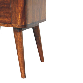Sunvega Bera Chestnut Bedside Table with 2 Drawers and Nordic Legs