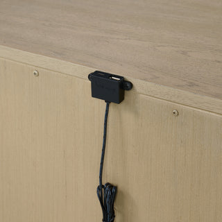 Sunvega Brown 3-Drawer Nightstand With USB Charging Outlet And Felt-Lined Top