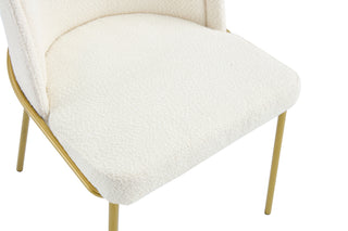 Sunvega Set of 2 Brown Leg White Seat Anti-Slip Dinning Chairs for Home