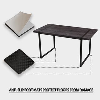 Sunvega Modern Industrial Rectangular MDF Dining Table for 4-6 People