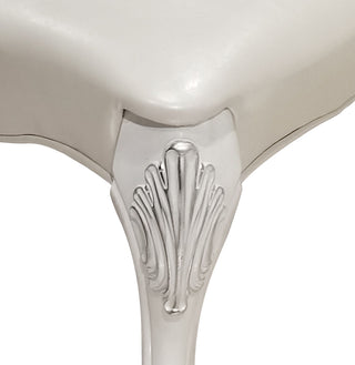 Sunvega Ivory and Bone White Side Chair Set with Claw Legs and Tufted Back