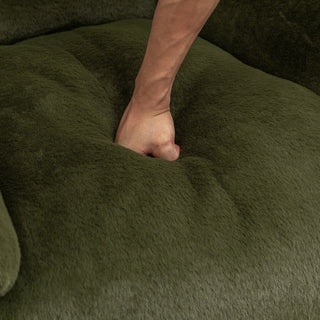 Sunvega Faux Fur Bean Bag Sofa Chair with Back Support and Footstool for Adults