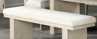 Sunvega Modern Farmhouse Plinth Base Bench with English Dovetail Natural Finish