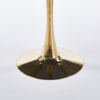 Sunvega Mid-Century Modern Square Dining Table with Black and Golden Tulip Pedestal Base