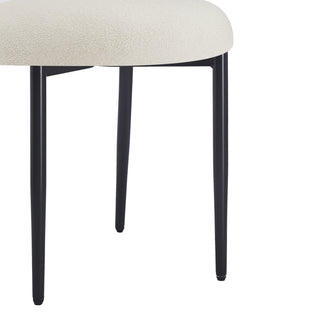 Sunvega Modern Metal Frame Dining Chairs Set of 2 with Curved Open Backrests