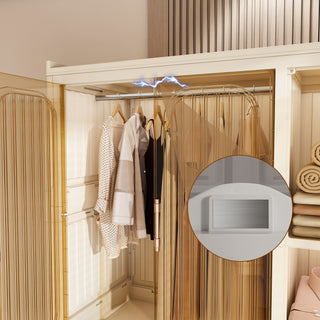 Sunvega Portable Wardrobe Closet Storage Organizer with 9 Magnetic Doors and Hanging Rod
